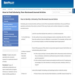 How to Identify a Scholarly, Peer-Reviewed Journal Article - How to Find Scholarly, Peer-Reviewed Journal Articles - LibGuides at Bow Valley College
