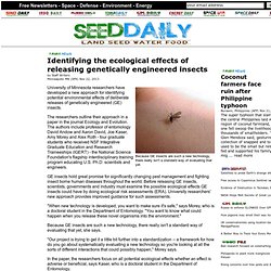 Identifying the ecological effects of releasing genetically engineered insects