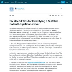 Six Useful Tips for Identifying a Suitable Patent Litigation Lawyer: groserandgroser — LiveJournal