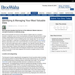 Identifying & Managing Your Most Valuable Data