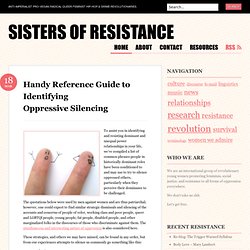 Handy Reference Guide to Identifying Oppressive Silencing « sisters of resistance