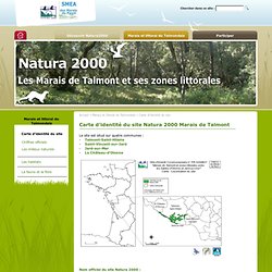 Carte d'identité du site Natura 2000 Marais de Talmont