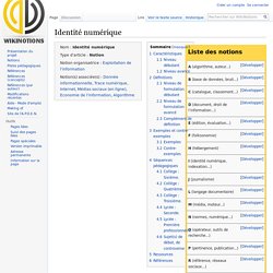 Identité numérique - WikiNotions