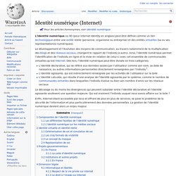 Définition identité numérique