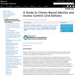 A Guide to Claims–based Identity and Access Control