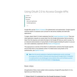 Using OAuth 2.0 to Access Google APIs  