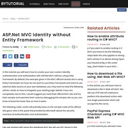 ASP.Net MVC Identity without using Entity Framework