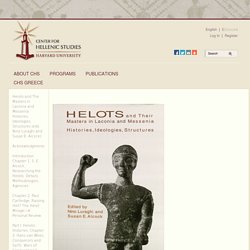 Helots and The Masters in Laconia and Messenia: Histories, Ideologies, Structures (eds. Nino Luraghi and Susan E. Alcock)
