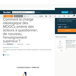 Clément Lhommeau - Memoire CELSA - Comment la charge idéologique des MOOCs amène des acteurs à questionner, de nouveau, l'enseignement supérieur ?