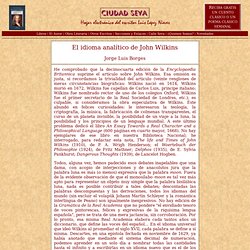 El idioma analítico de John Wilkins - Jorge Luis Borges