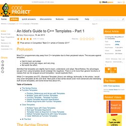 An Idiot's Guide to C++ Templates - Part 1