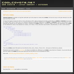 " IE7 et z-index" - CoolCoyote.net