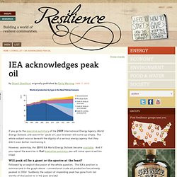 IEA acknowledges peak oil