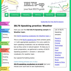 IELTS Speaking sample: Weather Topic