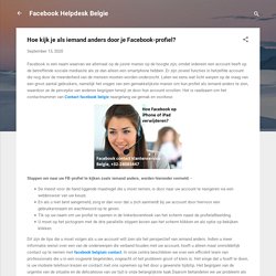Hoe kijk je als iemand anders door je Facebook-profiel?