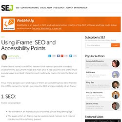 Using iFrame: SEO and Accessibility Points