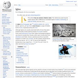 Igloo - Wikipedia, the free encyclopedia