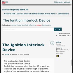 The Ignition Interlock Device - OHTA.ca
