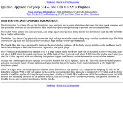 Ignition Upgrade For Jeep 304 & 360 CID V-8 AMC Engines