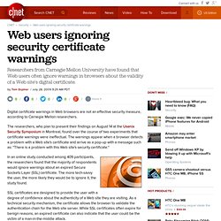 Web users ignoring security certificate warnings