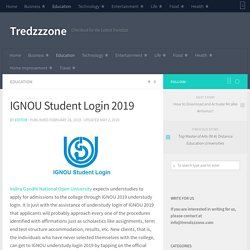 IGNOU Student Login 2019