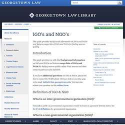 Law Library: IGOs & NGOs Research Guide