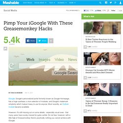 Pimp Your iGoogle With These Greasemonkey Hacks