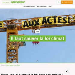 Il faut sauver la loi climat