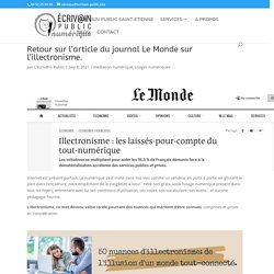 Retour sur l’article du journal Le Monde sur l’illectronisme.