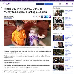 Illinois Boy Wins $1,000, Donates Money to Neighbor Fighting Leukemia