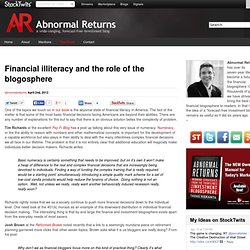 Financial illiteracy and the role of the blogosphere
