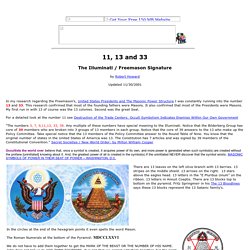 11, 13 and 33: The Illuminati / Freemason Signature