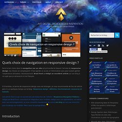 Quels choix de navigation en responsive design ?