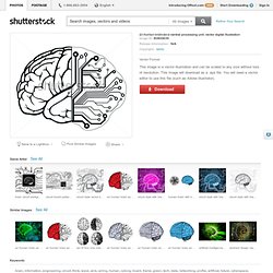 An Human Brain As A Central Processing Unit. Vector Digital Illustration - 80800639