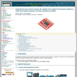 ArduinoExpertMoteurCCControlerSensVitesseRotation