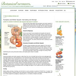 Pumpkins and Winter Squash- Harvesting and Storage