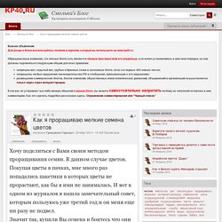 Как я проращиваю мелкие семена цветов - Блоги Калужского перекрестка