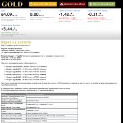 Злато - карат, как се изчислява карата на златото - Цена на златото. Злато цена лева за грам. Цена бижутерско злато. Борсова цена на златото в реално време.