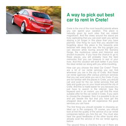 A way to pick out best car to rent in Crete!