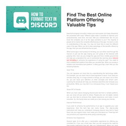 Find The Best Online Platform Offering Valuable Tips