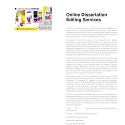 Online Dissertation Editing Services