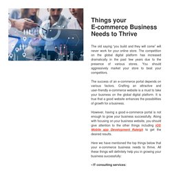 Things your E-commerce Business Needs to Thrive