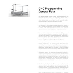 CNC Programming General Data