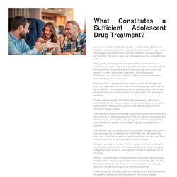 What Constitutes a Sufficient Adolescent Drug Treatment?