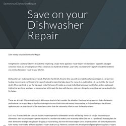 Save money for your Dishwasher Repair