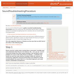 SoundTroubleshootingProcedure