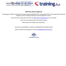 NTIS -- view TrainingPackage TAA50104