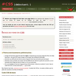 Image de fond en CSS (background-image) dans une page html - CSS Debutant