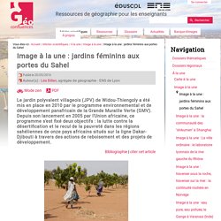 Image à la une : jardins féminins aux portes du Sahel