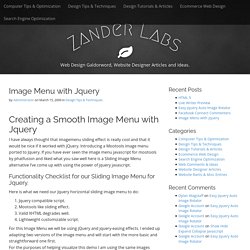 Image Menu with Jquery - Design Tips & Techniques - Maui Blog